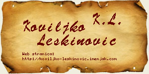 Koviljko Leškinović vizit kartica